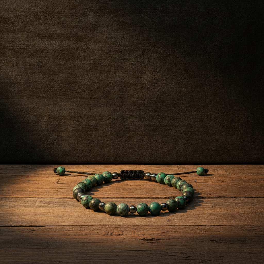 African Turquoise Crystal Bracelet with Hematite Spacers