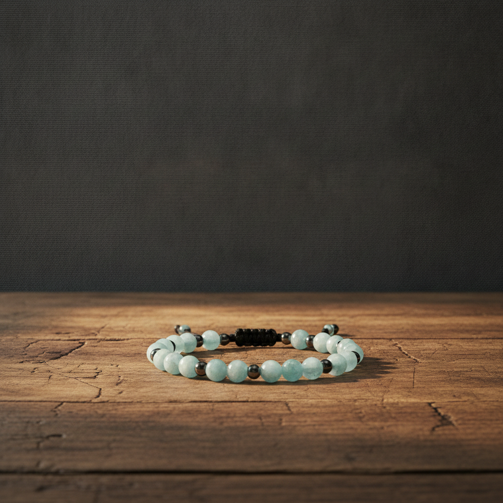 Aquamarine Crystal Bracelet with Hematite Spacers