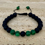 Black Onyx Malachite Bracelet - Adjustable