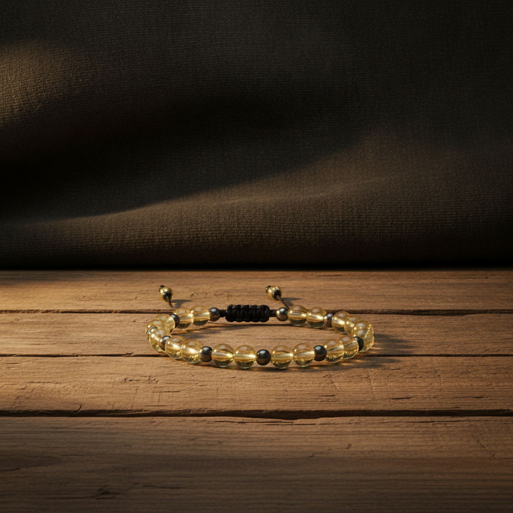 Citrine Crystal Bracelet with Hematite Spacers