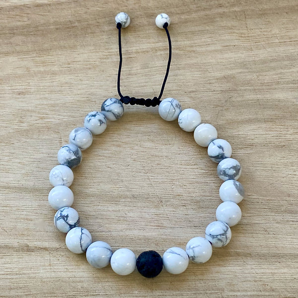 Howlite Distance Bracelet - Adjustable