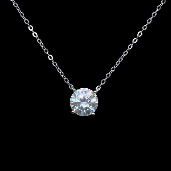 moissanite solitare pendant necklace 2 carat