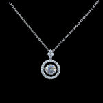 moissanite orbit halo pendant necklace 1 carat