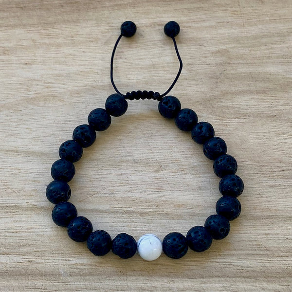 Lava Rock Distance Bracelet - Adjustable