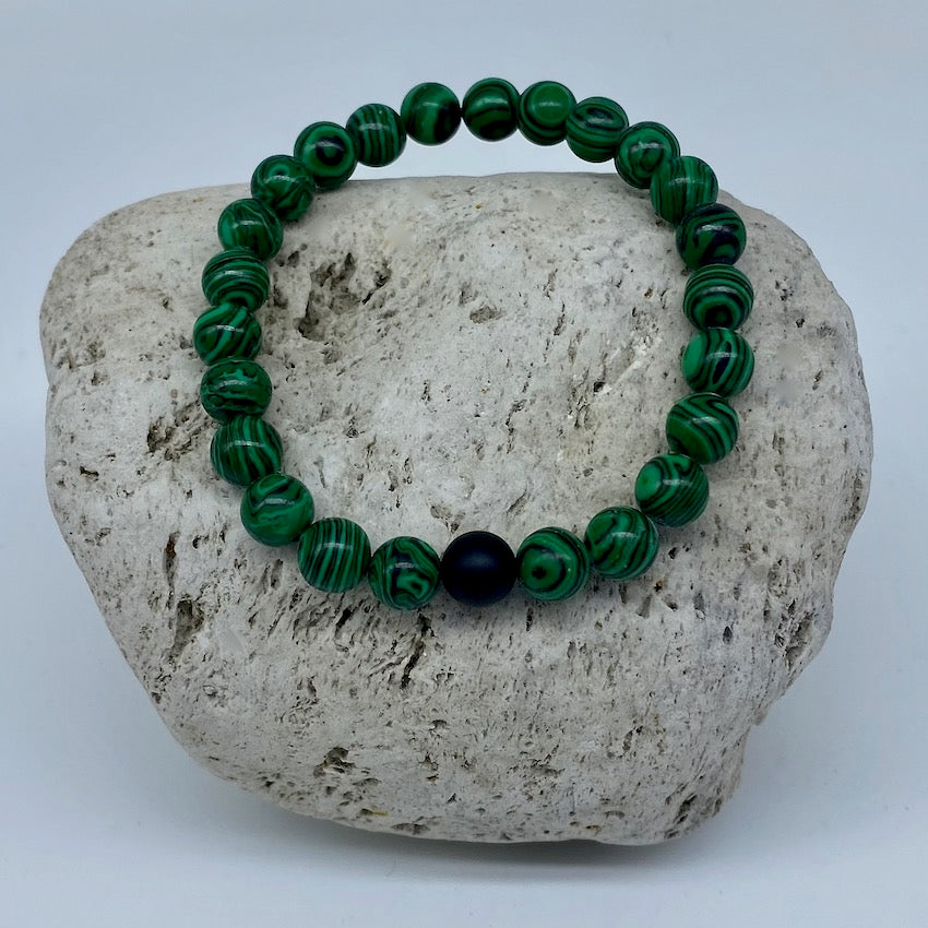 Malachite 8mm Stone Distance Bracelet
