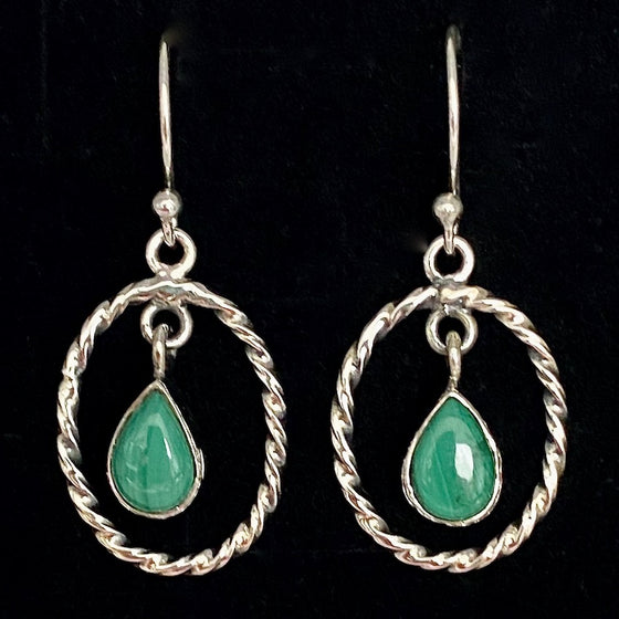 Malachite Pendant Earrings