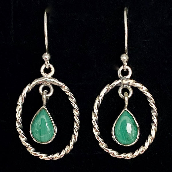 Malachite Pendant Earrings