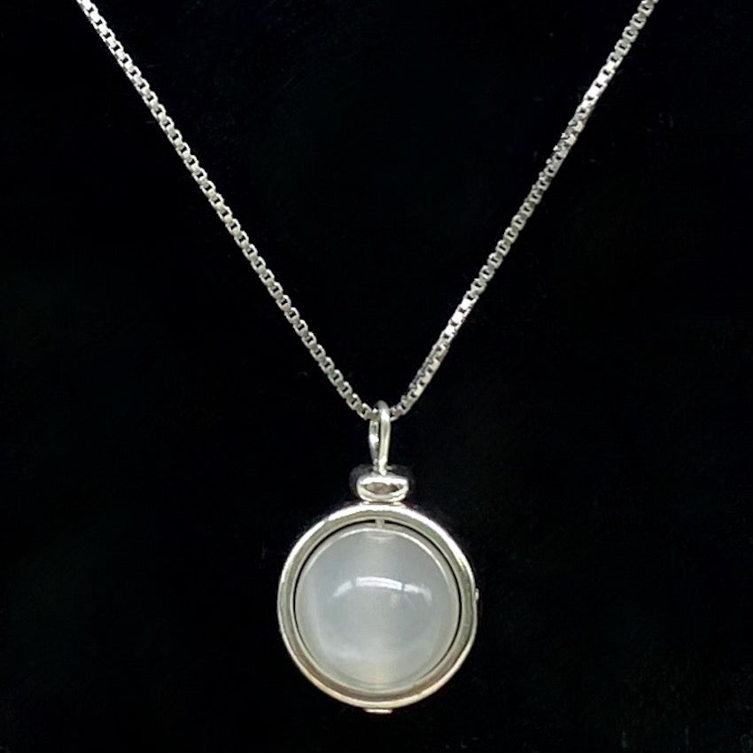 Moonstone Sphere Pendant Necklace