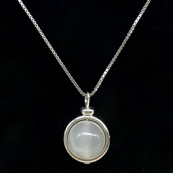 Moonstone Sphere Pendant Necklace
