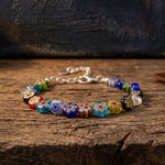 Mosaic Bracelet - Positano | Unisex - Adjustable Bracelet Silver Chain