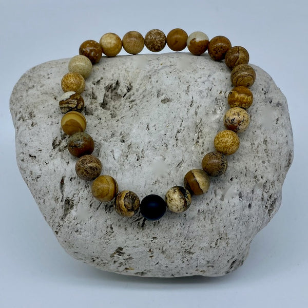 Picture Jasper 8mm Stone Distance Bracelet