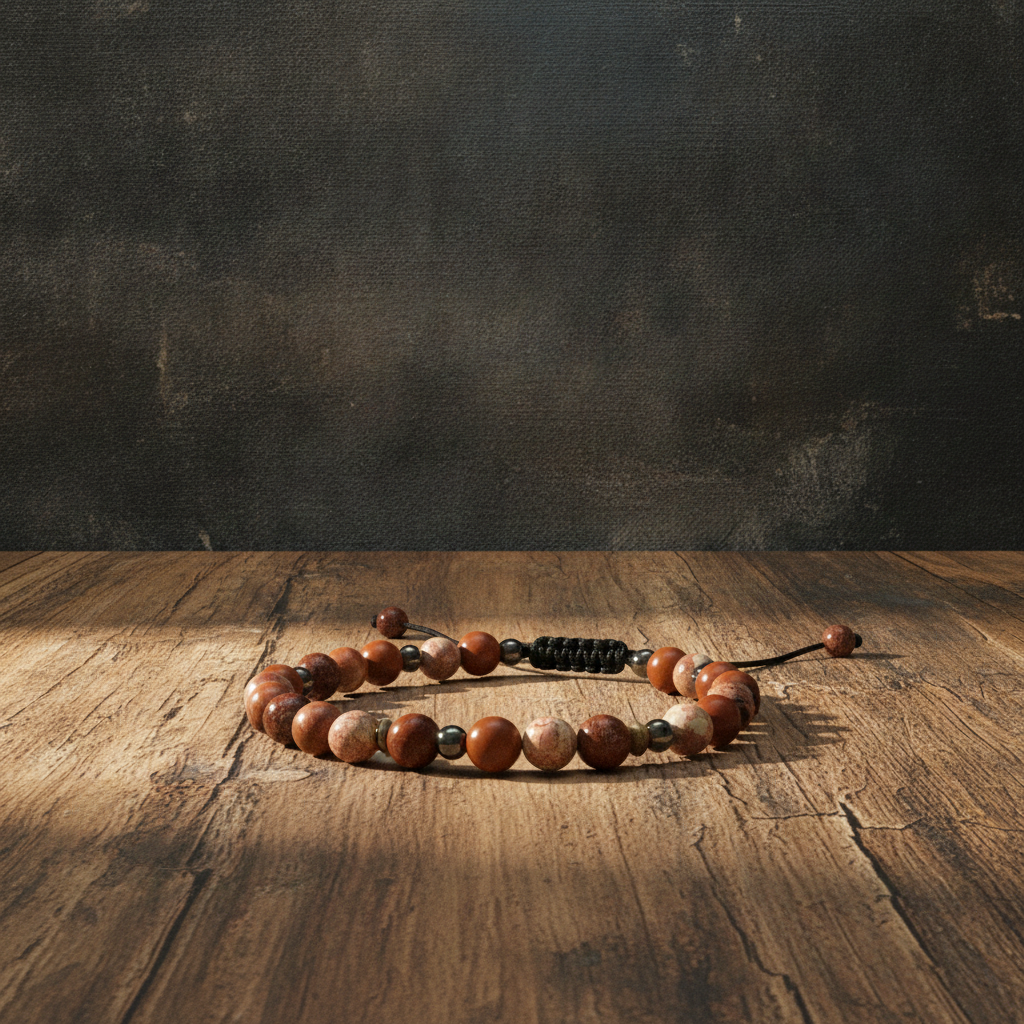 Red Jasper Crystal Bracelet with Hematite Spacers