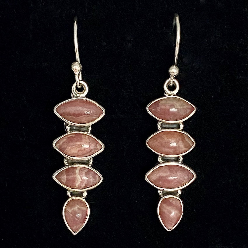 Rhodochrosite Drop Earrings