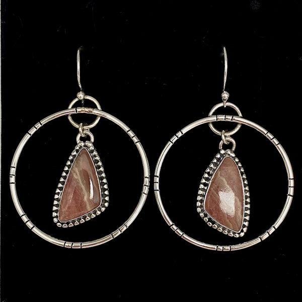 Rhodochrosite Pendant Earrings