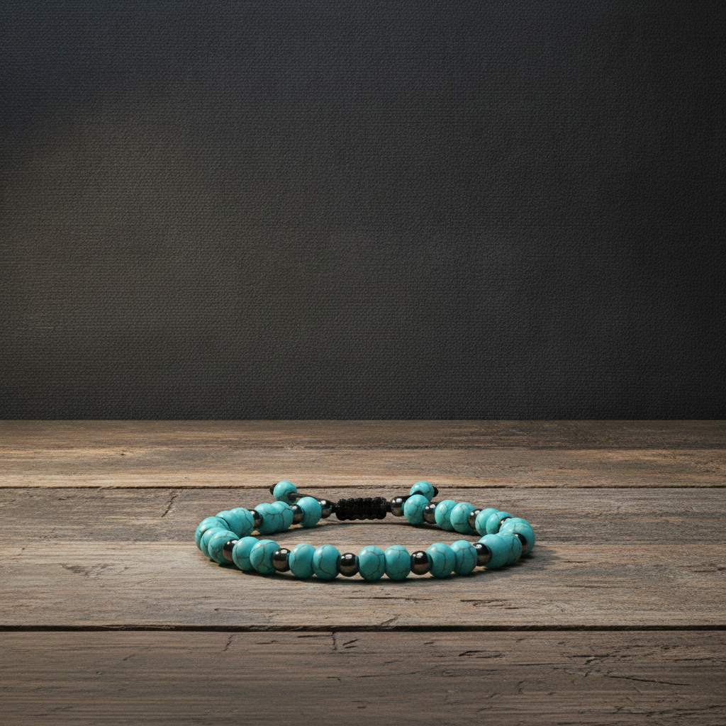 Turquoise Crystal Bracelet with Hematite Spacers