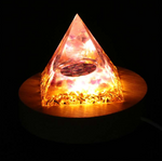 Wooden LED Pyramid Display Base with Light On