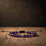 Crystal Bracelet – Amethyst & Hematite | Unisex Natural Stone Bracelet