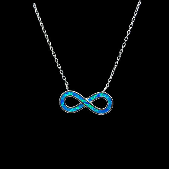 blue opal infinity necklace