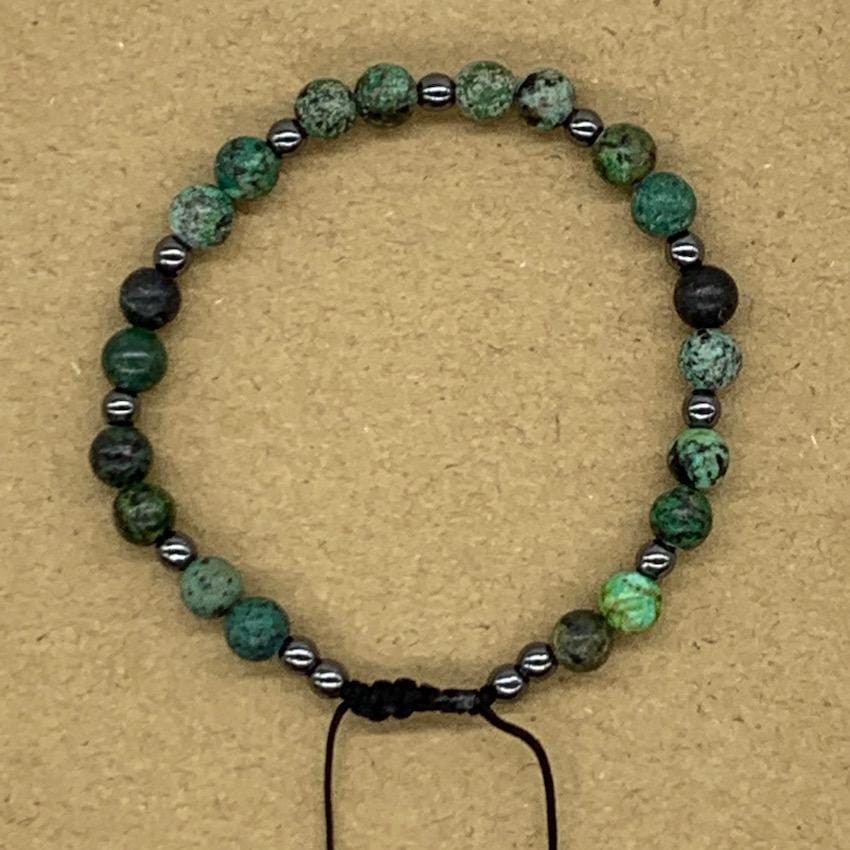 Crystal Bracelet with Hematite Spacers - African Turquoise 