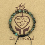 African Turquoise Crystal Bracelet with Hematite Spacers