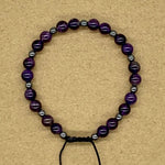 Crystal Bracelet with Hematite Spacers - Amethyst