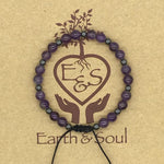 Amethyst Crystal Bracelet with Hematite Spacers