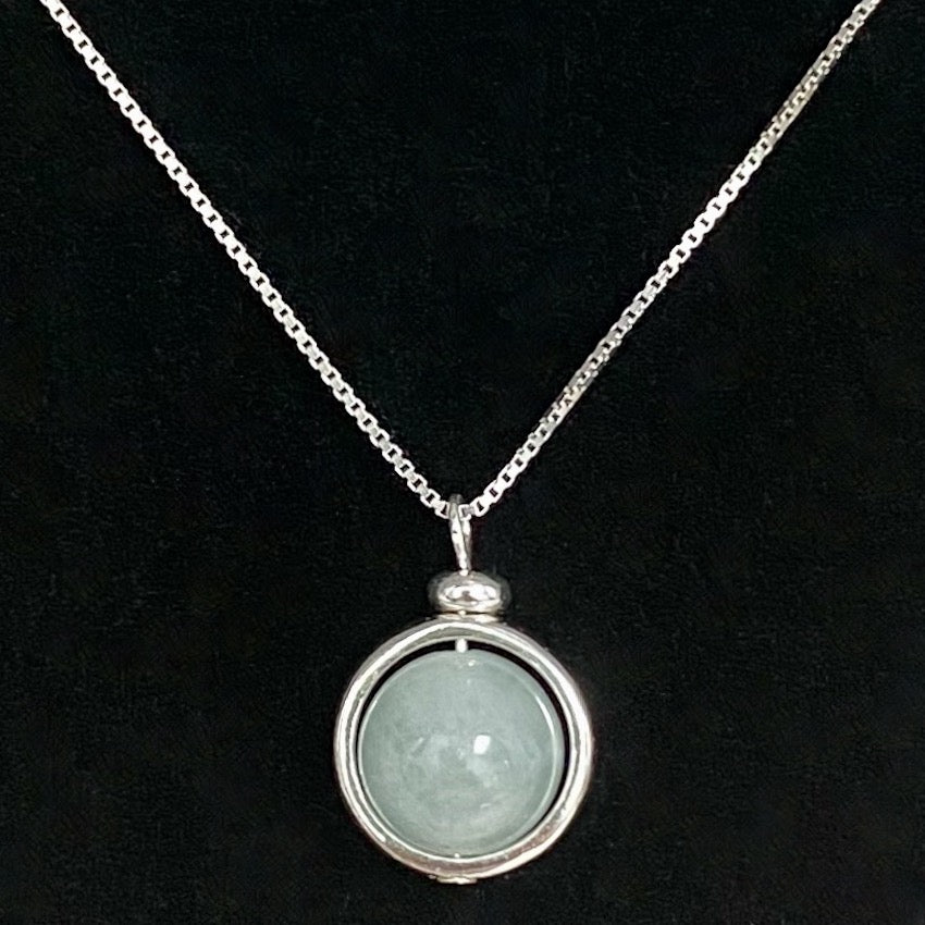 Aquamarine Sphere Pendant Necklace