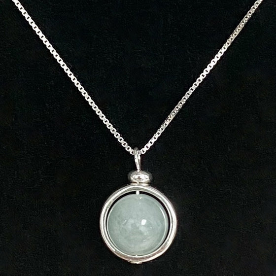 Aquamarine Sphere Pendant Necklace