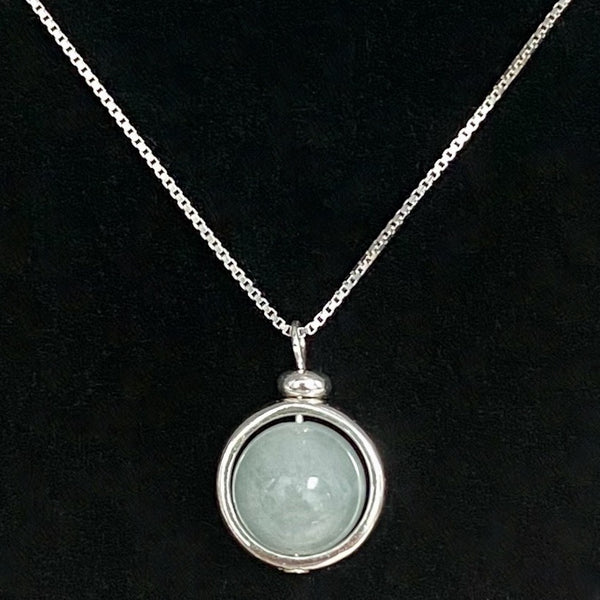 Aquamarine Sphere Pendant Necklace