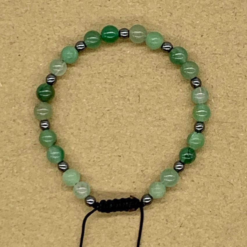 Crystal Bracelet with Hematite Spacers - Aventurine
