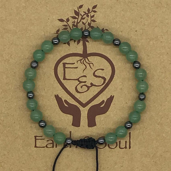 Aventurine Crystal Bracelet with Hematite Spacers