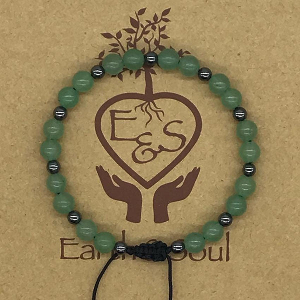 Aventurine Crystal Bracelet with Hematite Spacers