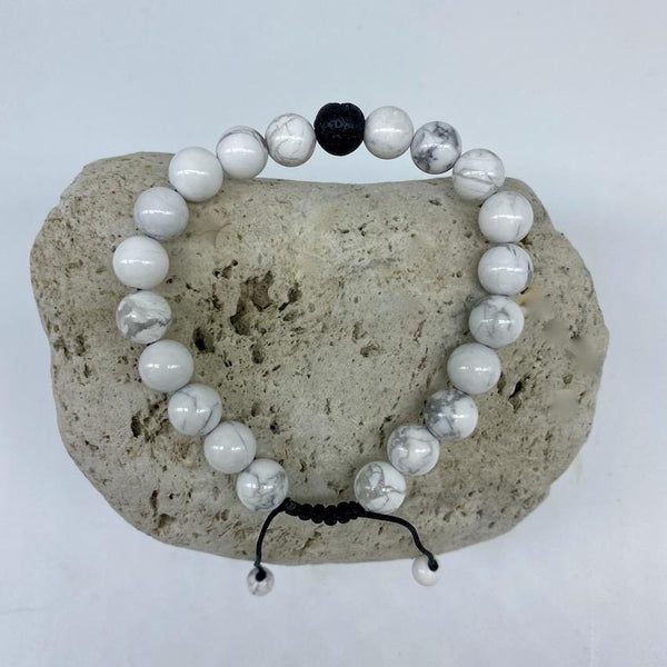 Howlite 8mm Stone Healing Distance Bracelets - Adjustable