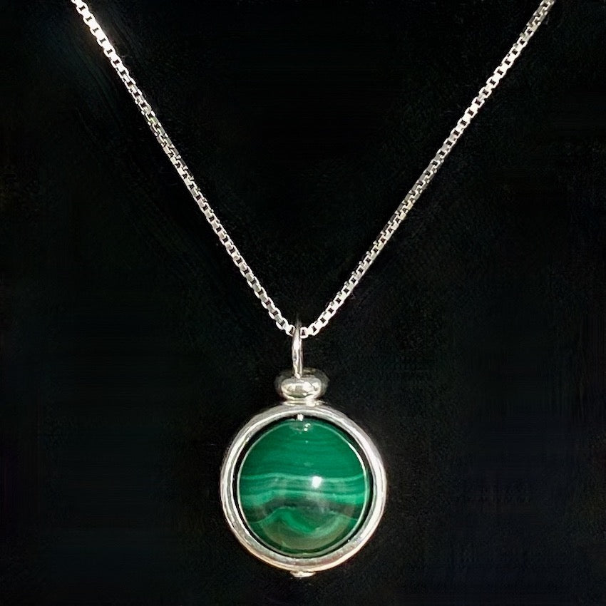 Malachite Sphere Pendant Necklace