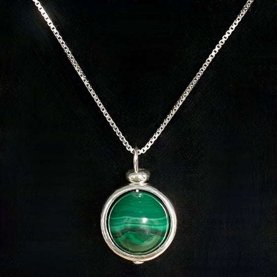 Malachite Sphere Pendant Necklace