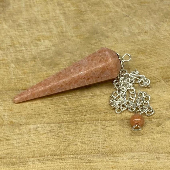 Orange Calcite Crystal Pendulum
