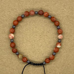Crystal Bracelet with Hematite Spacers - Red Jasper