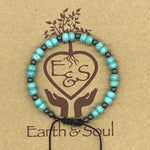 Turquoise Crystal Bracelet with Hematite Spacers